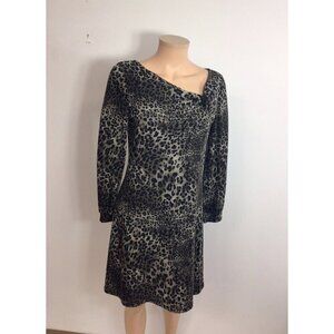 Papillon Blanc Leopard Dress Womens Medium